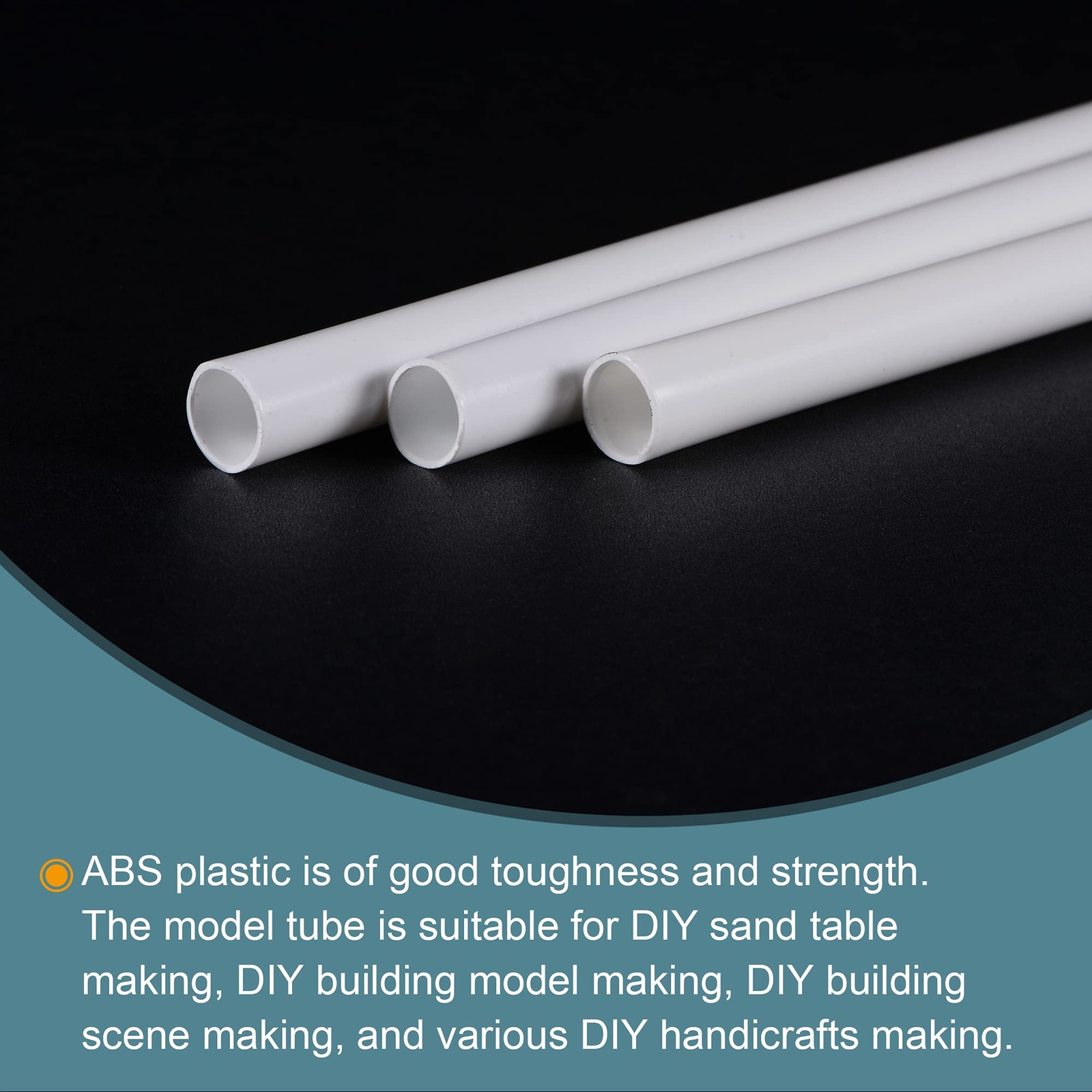 Plastic Model Tube ABS Round Tube 3/8″ OD 10″ White Easy Processing for Archi…
