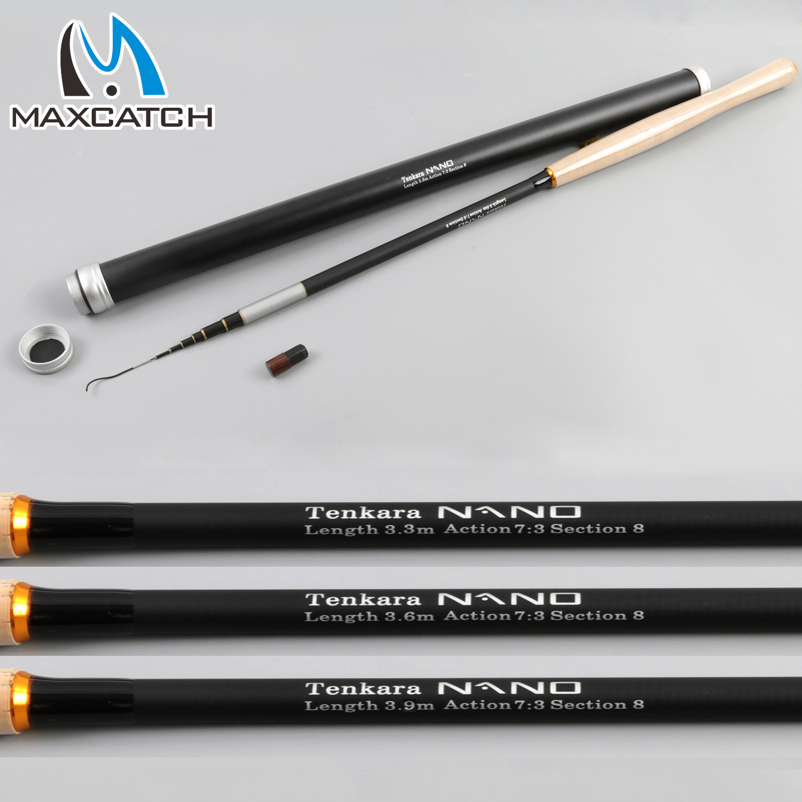 Maxcatch 11’/12’/13′ Nano Tenkara Rods IM12/40T Carbon Tube Telescopic Pole