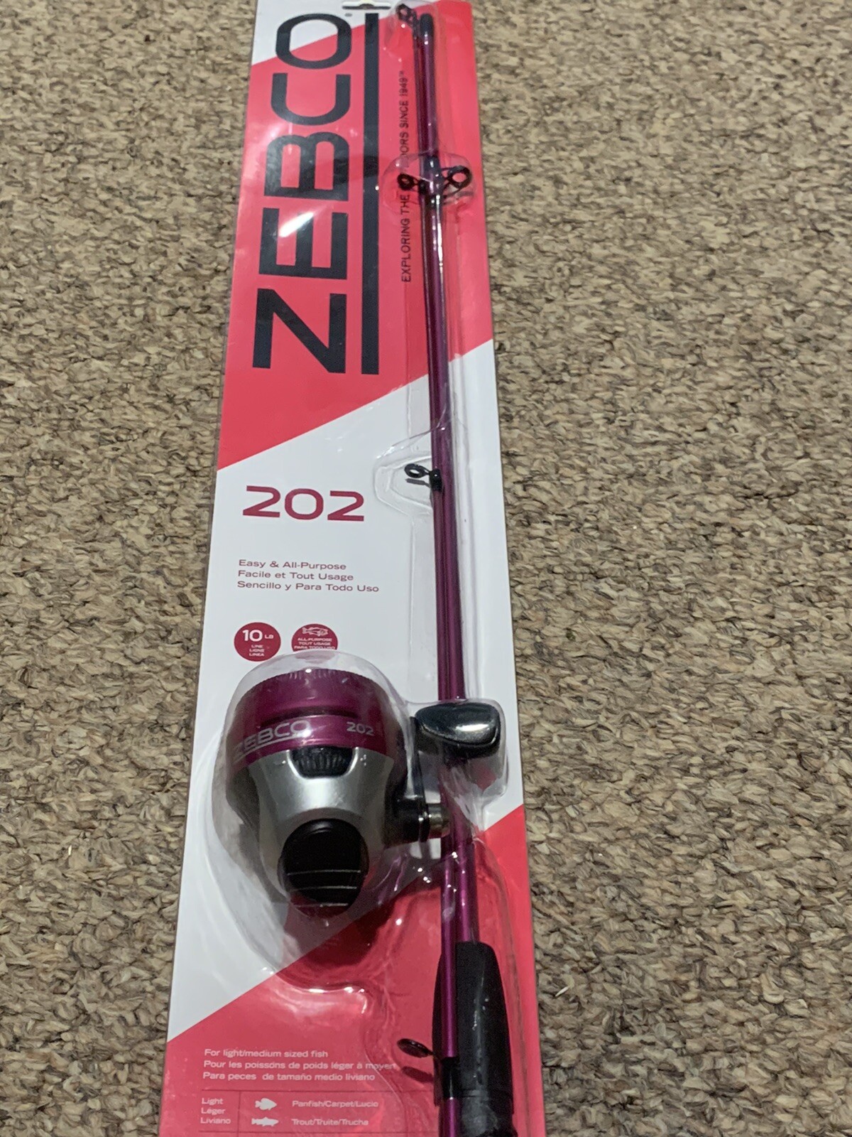 Zebco pink fishing pole set 202 with lures bobbers hooks girls pink pole NIB