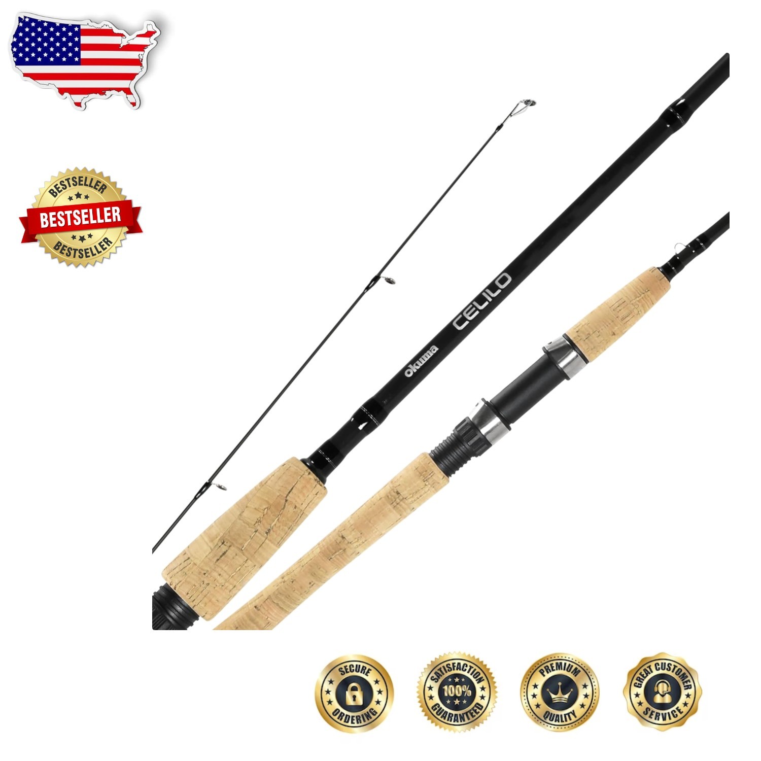 New 8ft Graphite Trout Fishing Rod – Ultralight, 1 Piece, High Tension Spinning