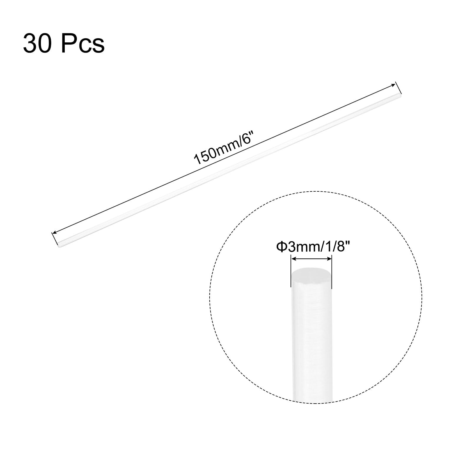 30pcs Acrylic Round Rods 1/8″ x 6″ Clear Acrylic Dowel Rods Sticks Acrylic Pl…