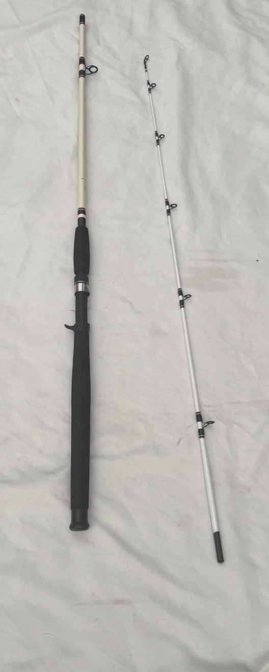7’6” Two-Piece Medium Power Durable Fiberglass Big Game Casting Rod Fishing Rod