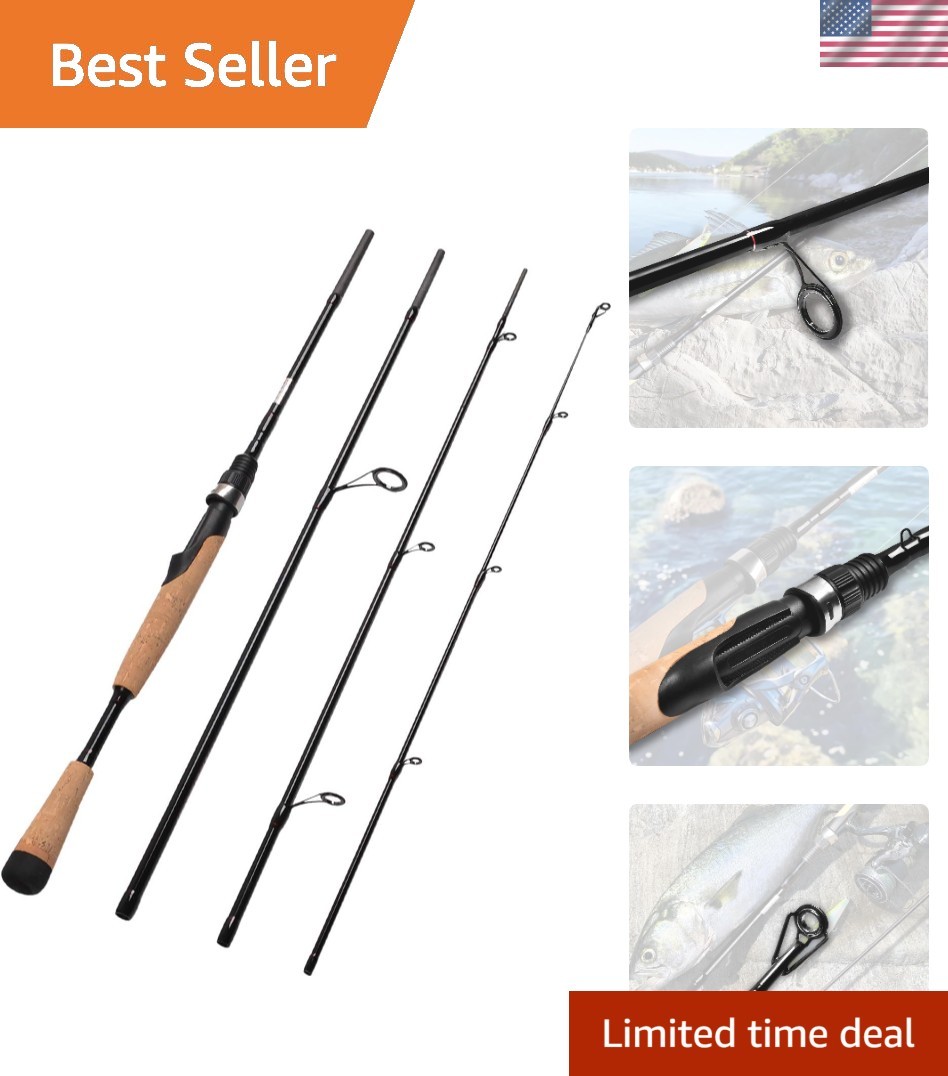 Compact 4-Piece Spinning Rod – Stainless Steel Guides & Comfort Grip for Fishing