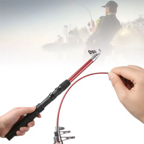 Telescopic Light Action Red 6′ 10″ Spinning Rod