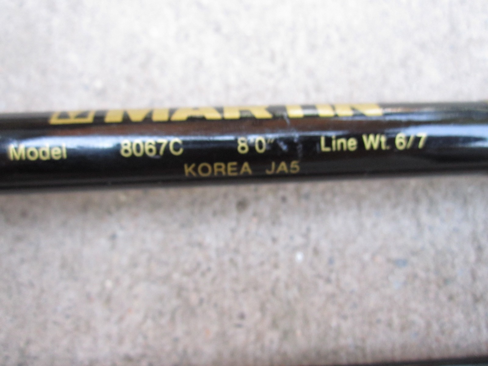 Vintage Martin Fly Rod 2 piece 8′ 6-7 wt. 8067C, made in Korea