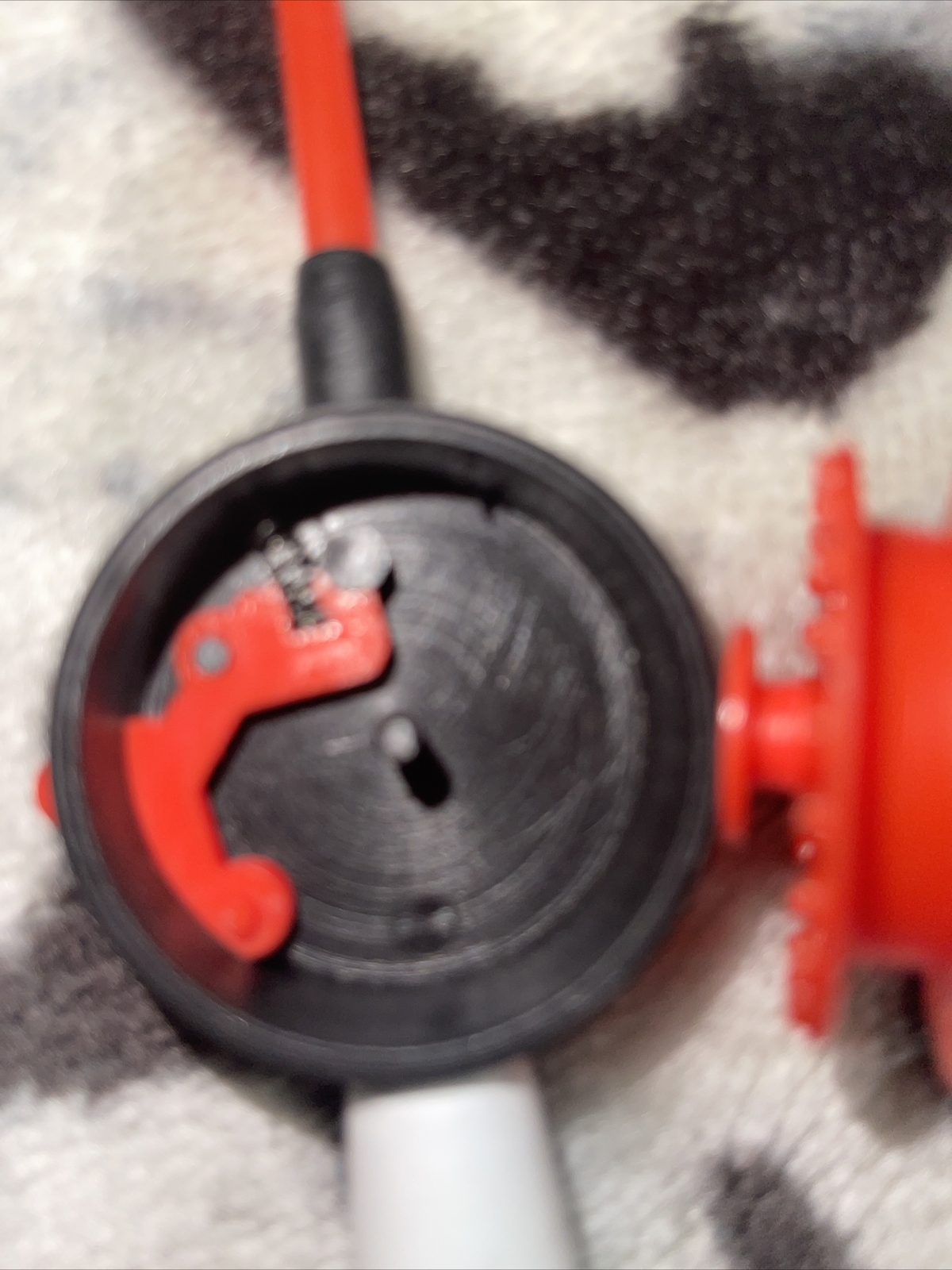 Ice Fishing Rod Red and white Styrofoam handle￼ Russia 23cm X2.5cm. 9in X1in