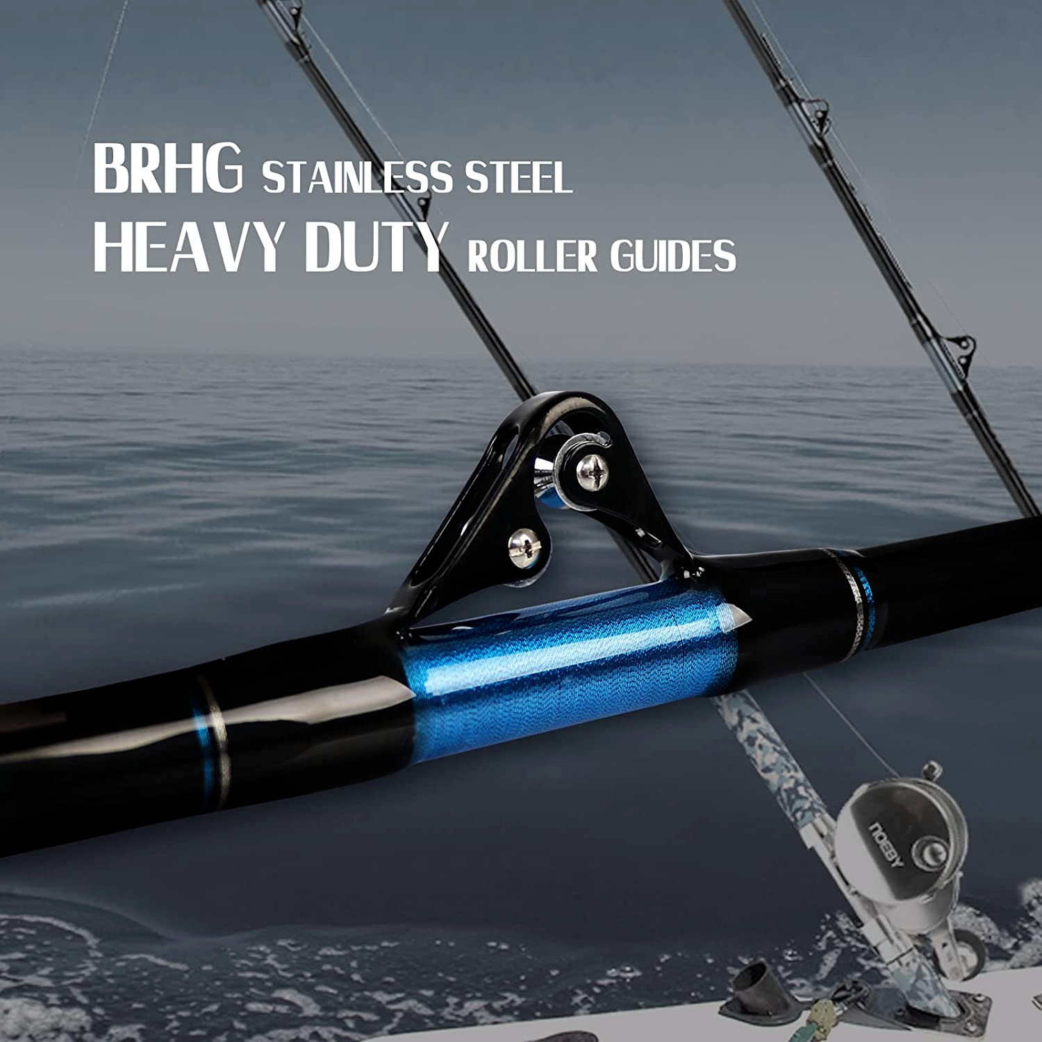 1 Piece Trolling Rod Saltwater Offshore Heavy Roller Big Game Boat Fishing Pole