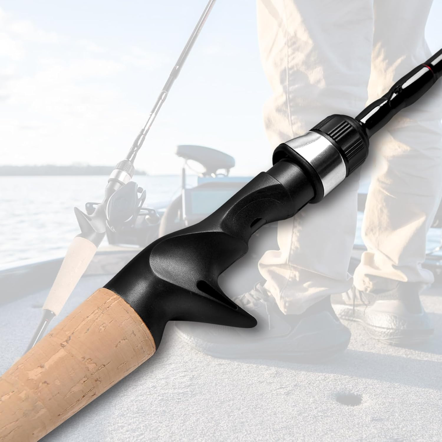 4 Piece Travel Casting Rod Carbon Baitcasting Fishing Portable Cork Grip