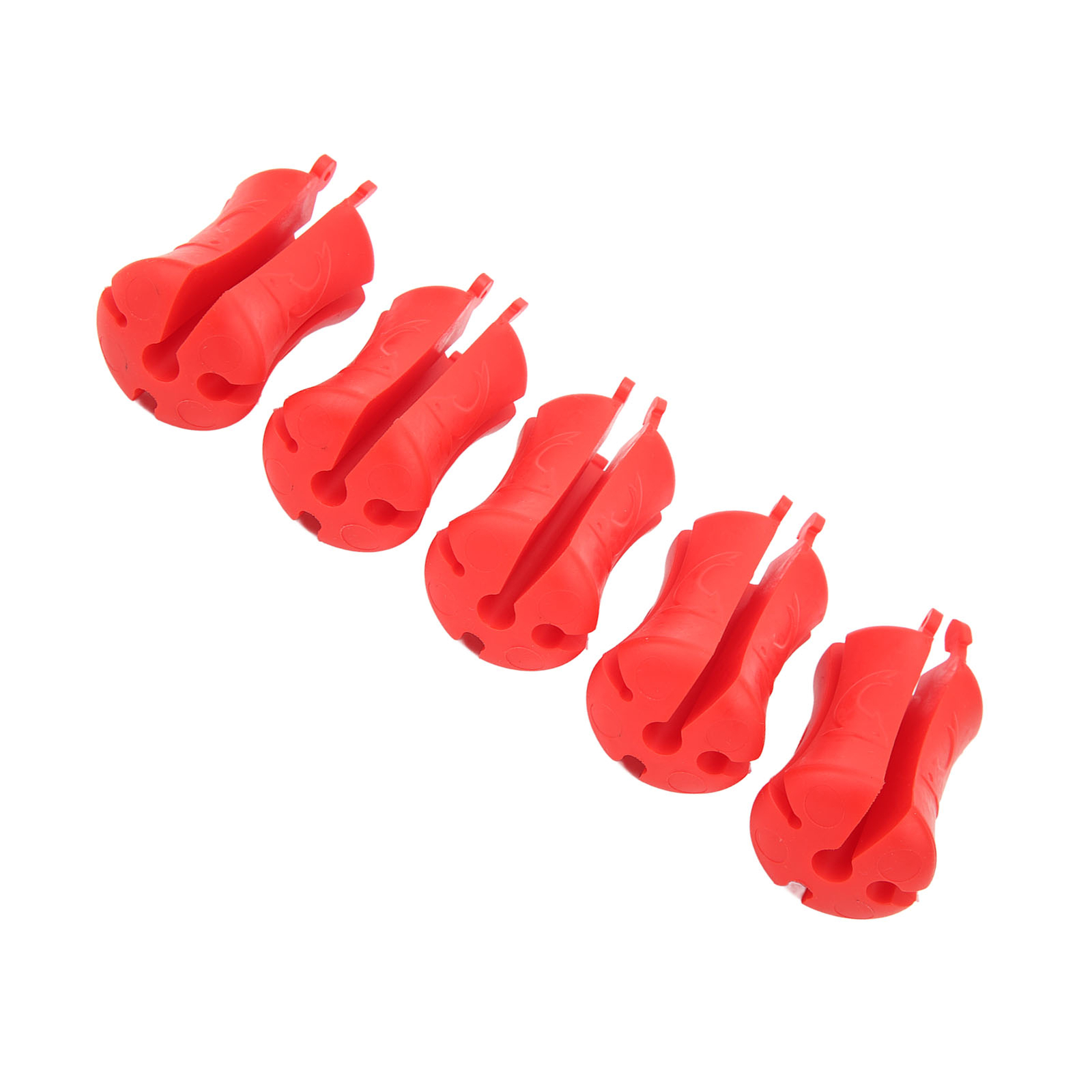(Red)5PCS Portable Fishing Rod Fixed Ball Silicone Reusable Fishing Rod CH