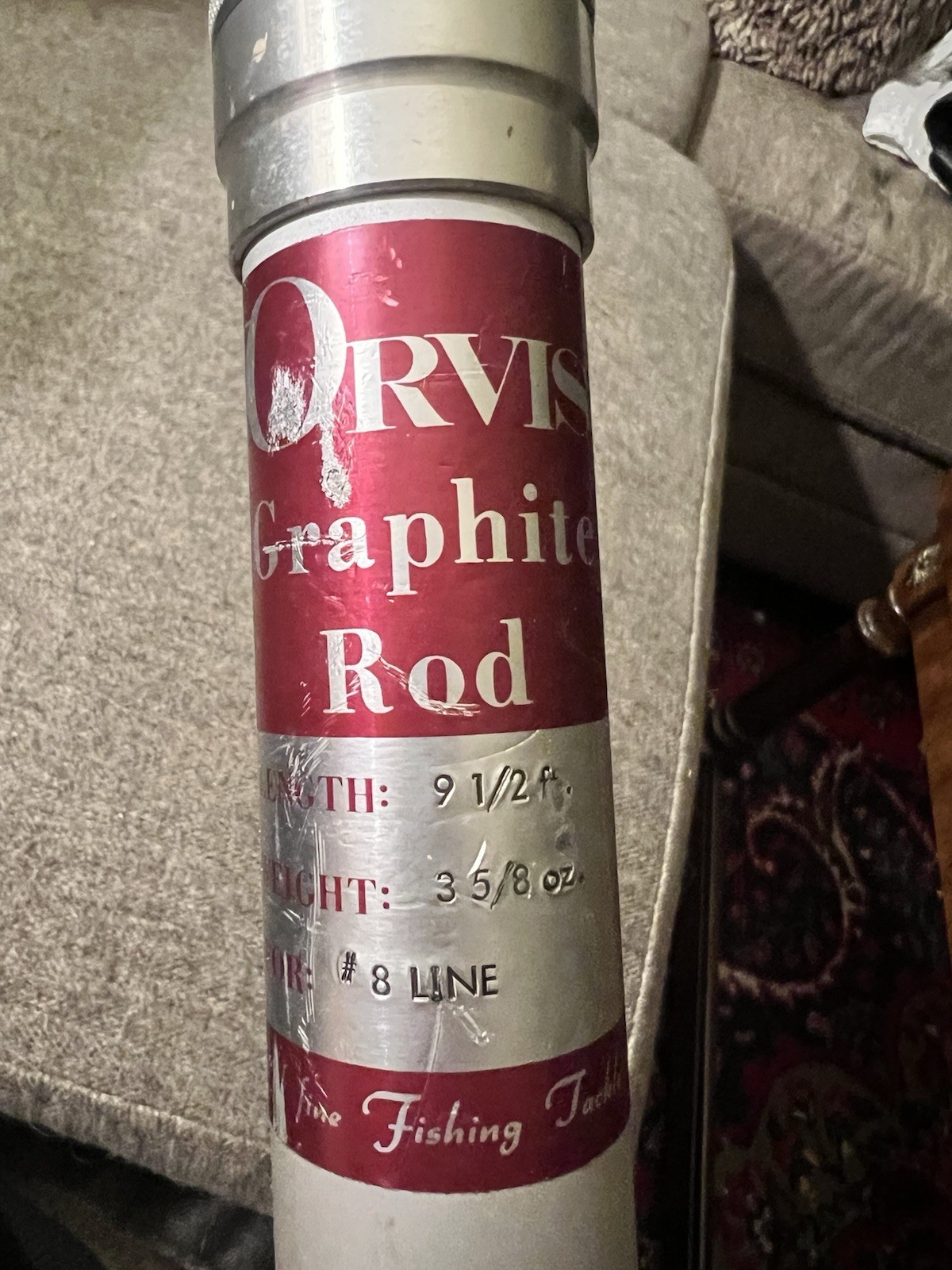 Orvis graphite fly rod 9.5’ 3 5/8 Oz #8 Line