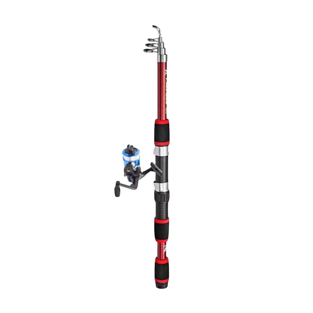 Portable Carbon Fiber Fishing Rod and Reel For Combo Full Kit with Gear Set