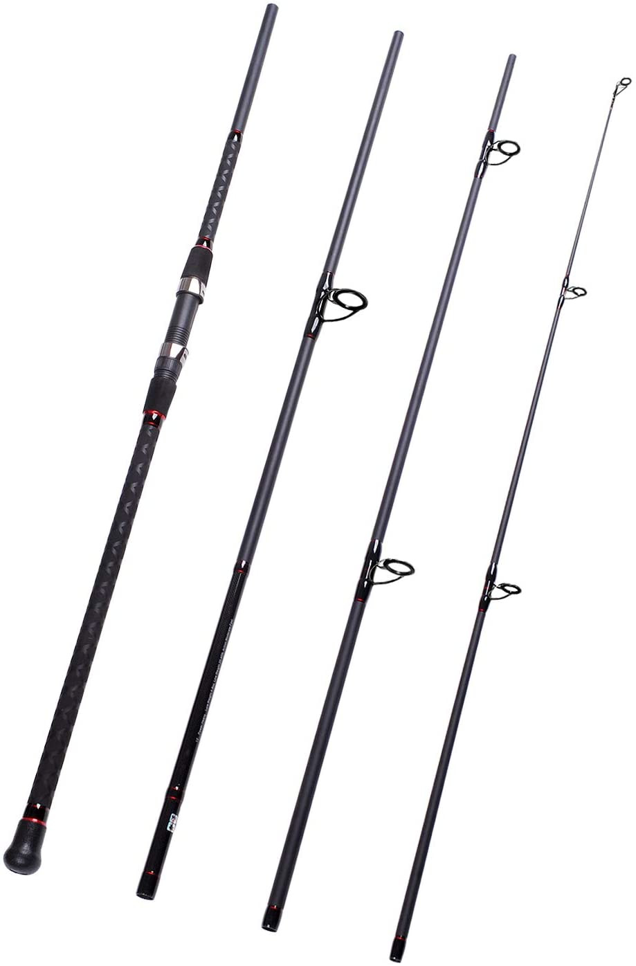 Travel Fishing Rod Solid Carbon Fiber 2-Piece/4-Piece Graphite Surf Spinning Rod