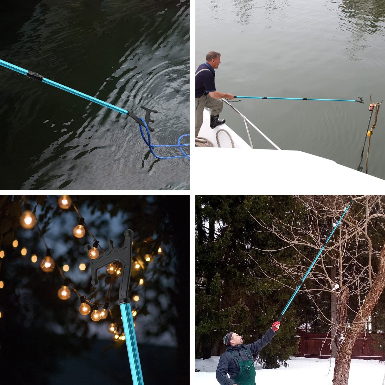 Boat Hooks Docking with Telescopic Pole,Floating,Durable,Rust-Resistant Boating