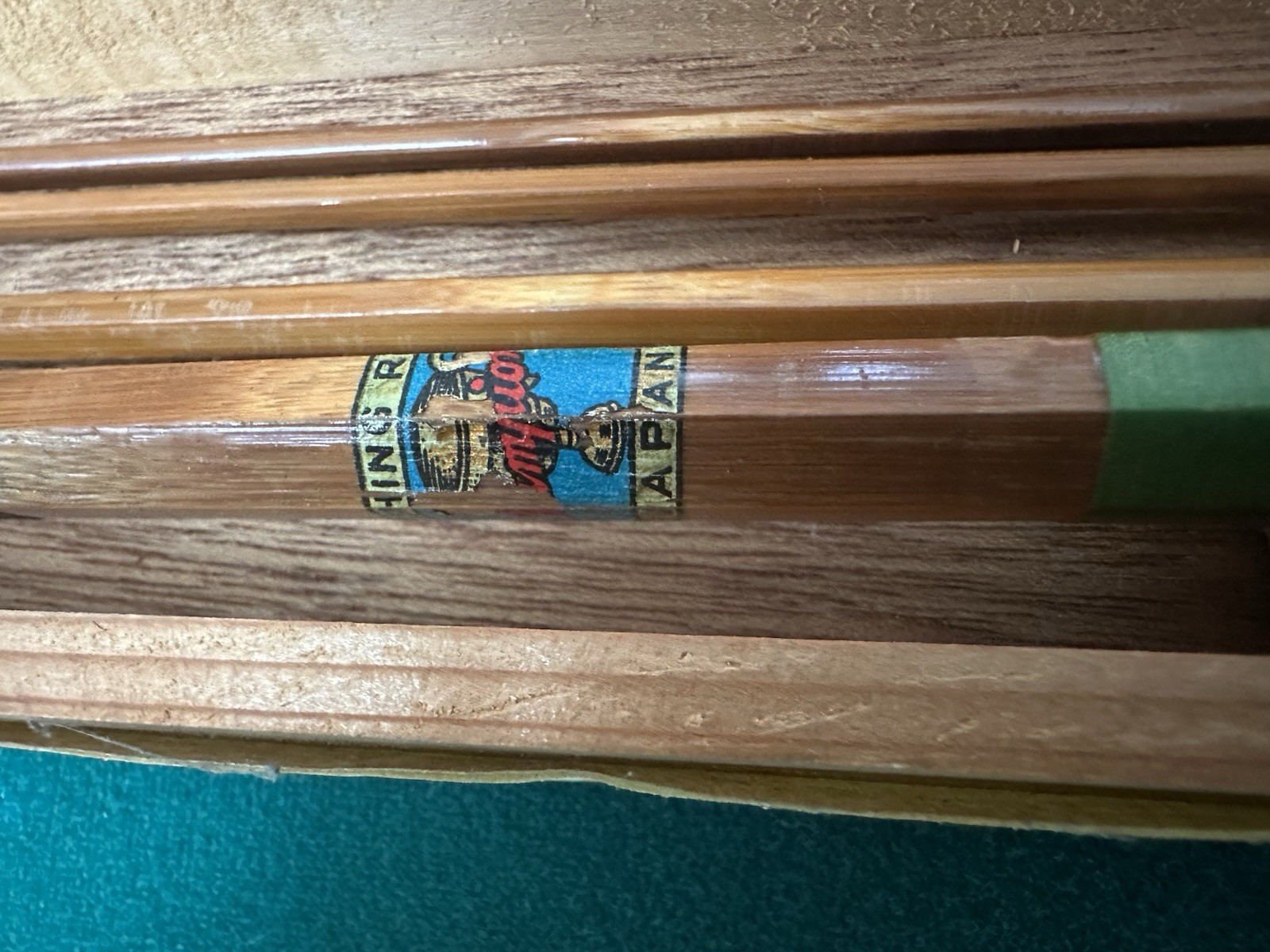 Vintage Japanese Fly Fishing Pole Wooden Split Bamboo Rod TOKYO Champion W/Box
