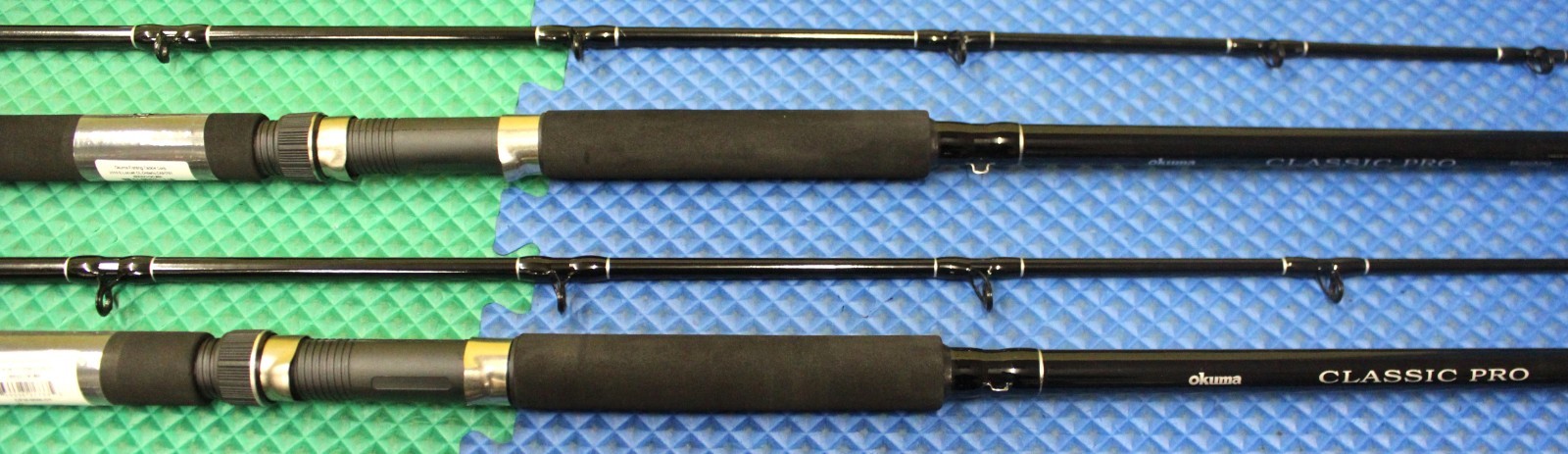 Okuma Classic Pro 9′ 0″ Trolling Rod Mooching CPM-90M-CT Chartreuse Tip 2-Pack!