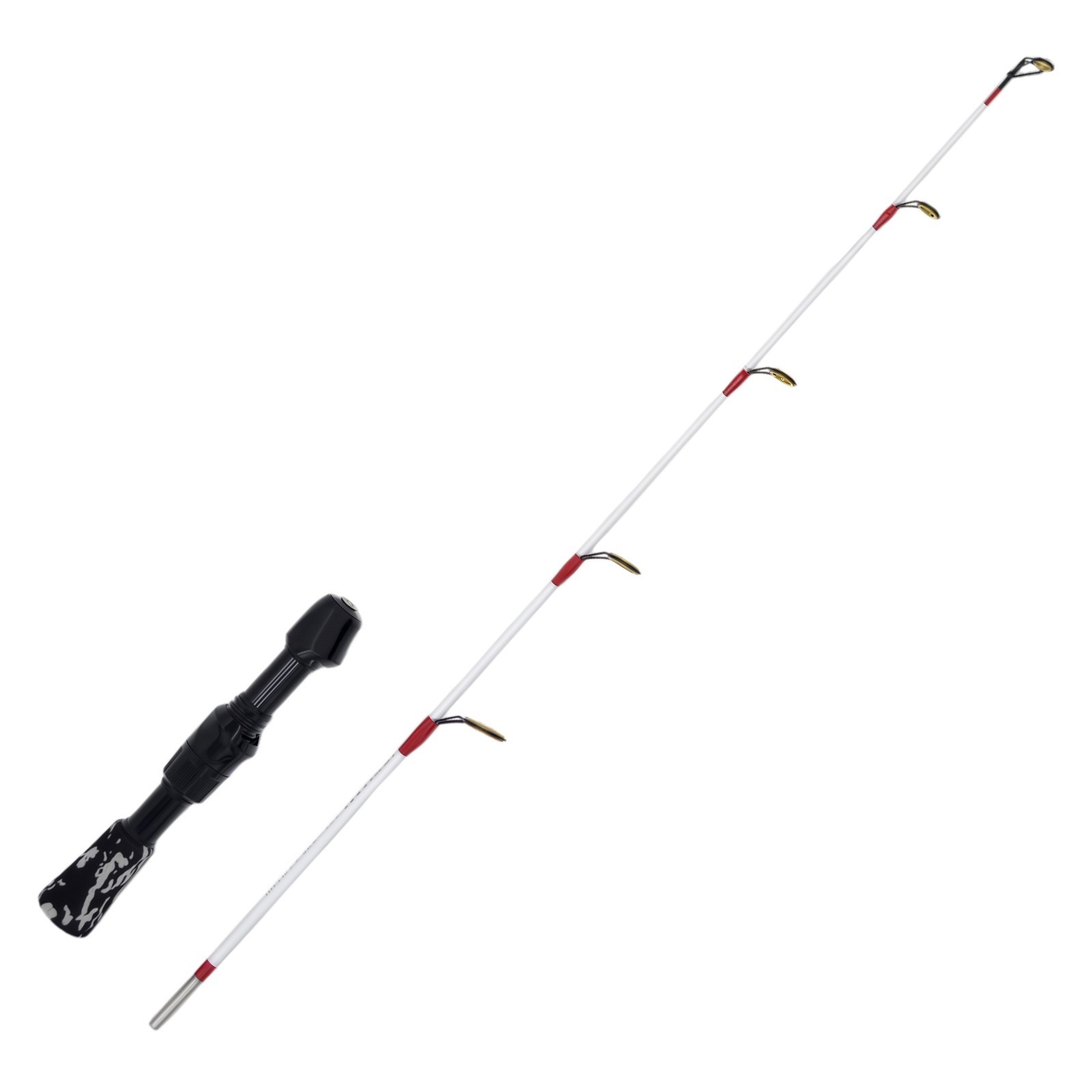 CAMEKOON Iceman 2-Pieces Ice Fishing Rod w/ Fiberglass Blank Ceramic Guide Rings