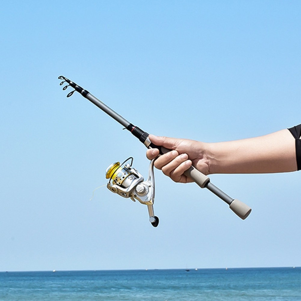 Telescopic Carbon Fiber Fishing Rod 160cm Saltwater Casting Rod with Grip