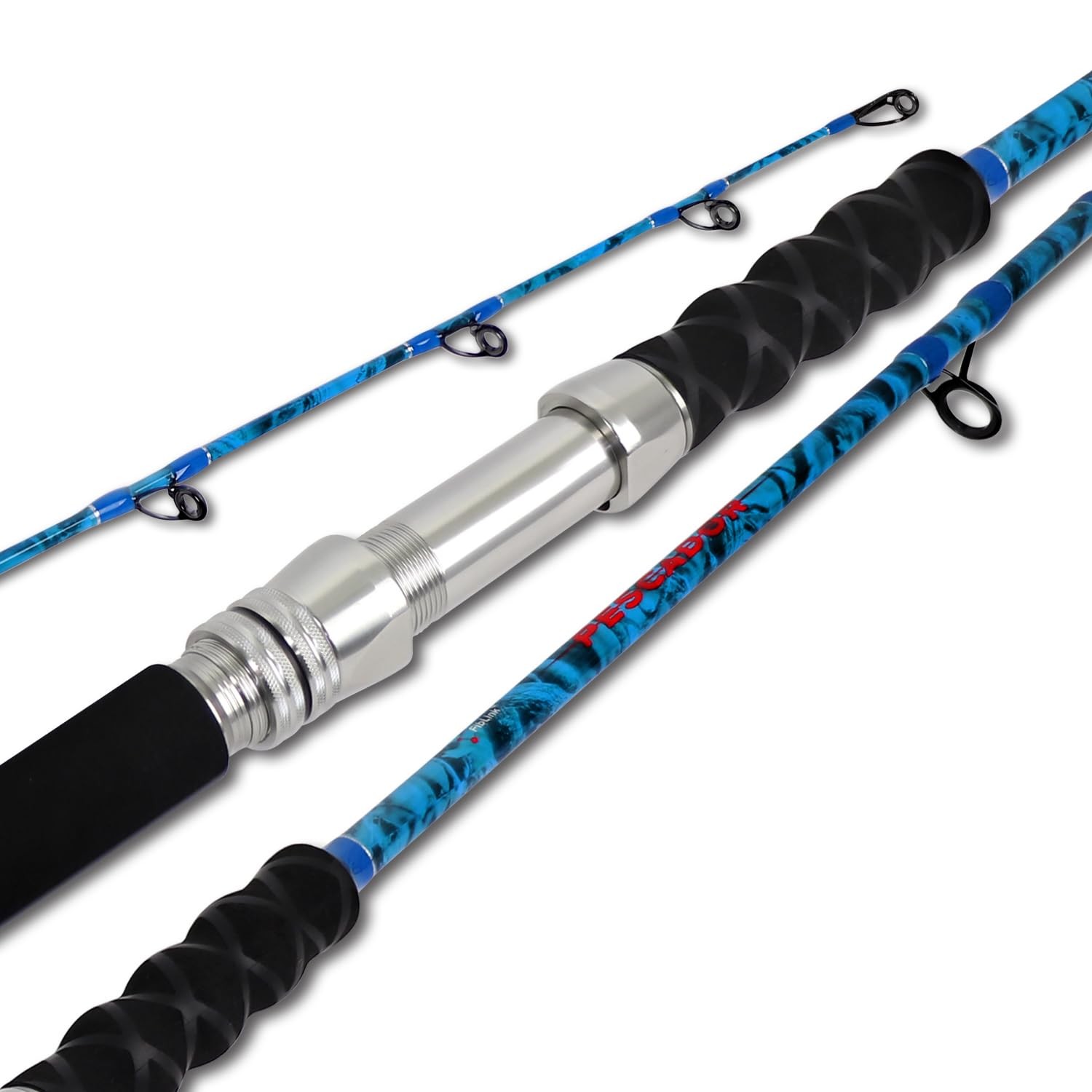 2-Piece Boat Conventional Fishing Rod Portable Spinning/Casting Rod Carbon Fi…