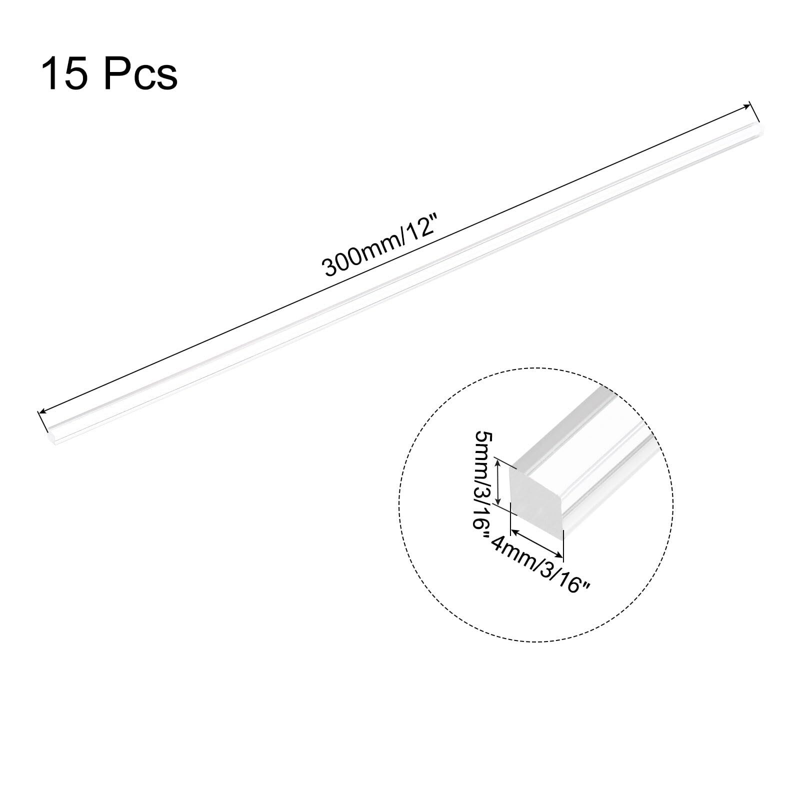 15pcs Acrylic Square Rods 3/16″ x 12″ Clear Acrylic Dowel Rods Sticks Acrylic…
