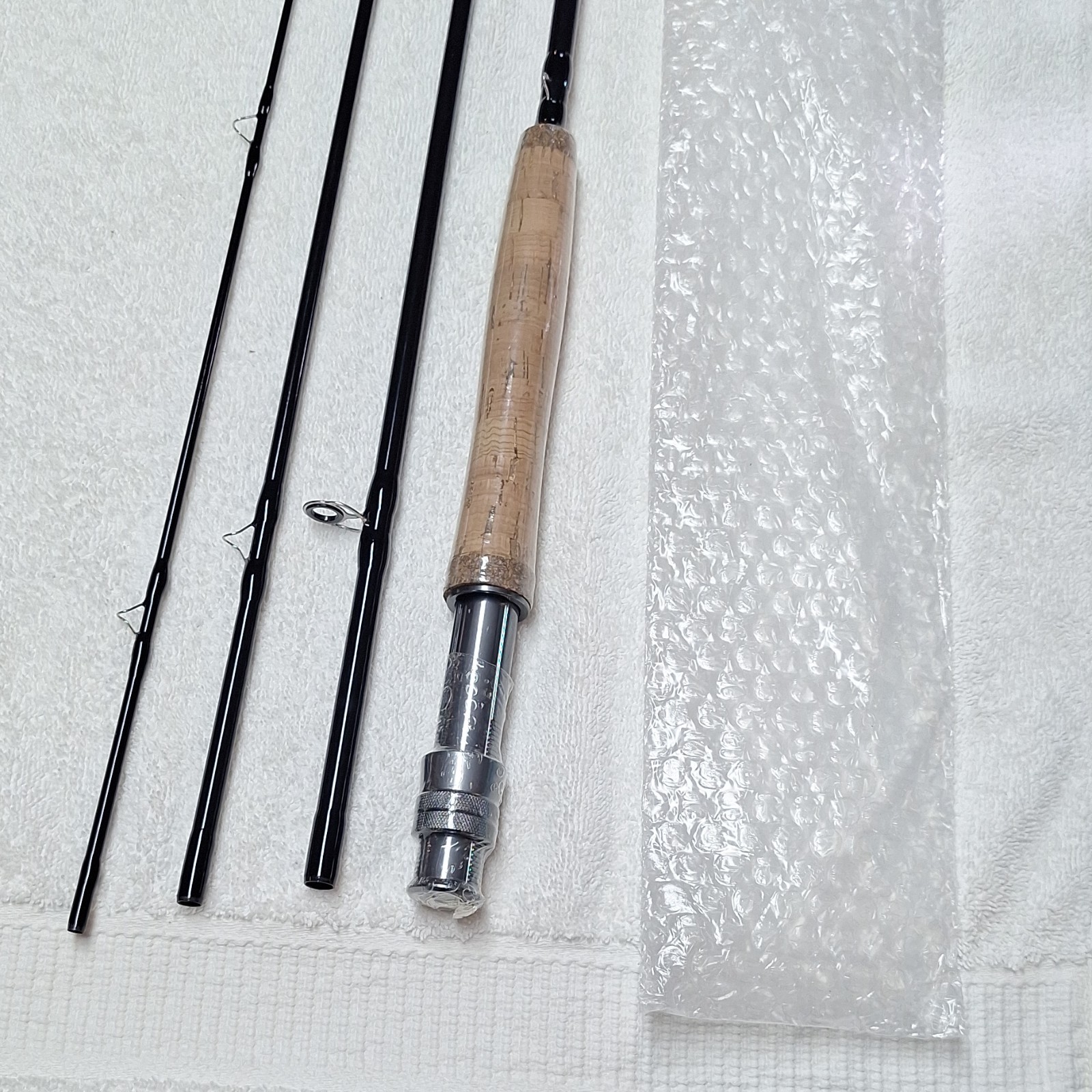 Premium Fishing Rod 4-Section 9′ , 5/6wt Black Carbon Fiber Graphite Fly Rod