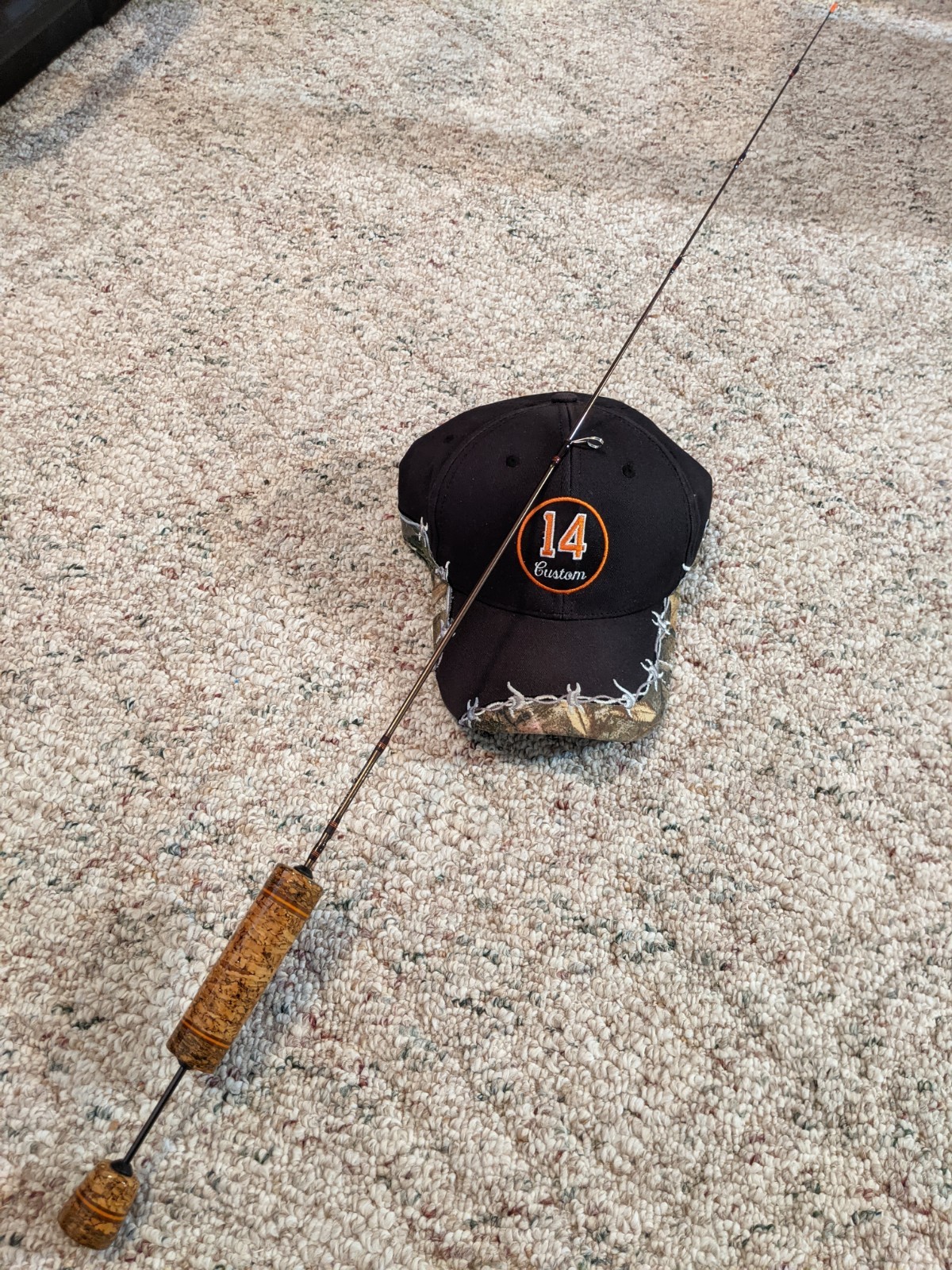 LANI 14 CUSTOM RODS 34 Inch Metallic Brown Solid Carbon Medium Light Ice Rod!
