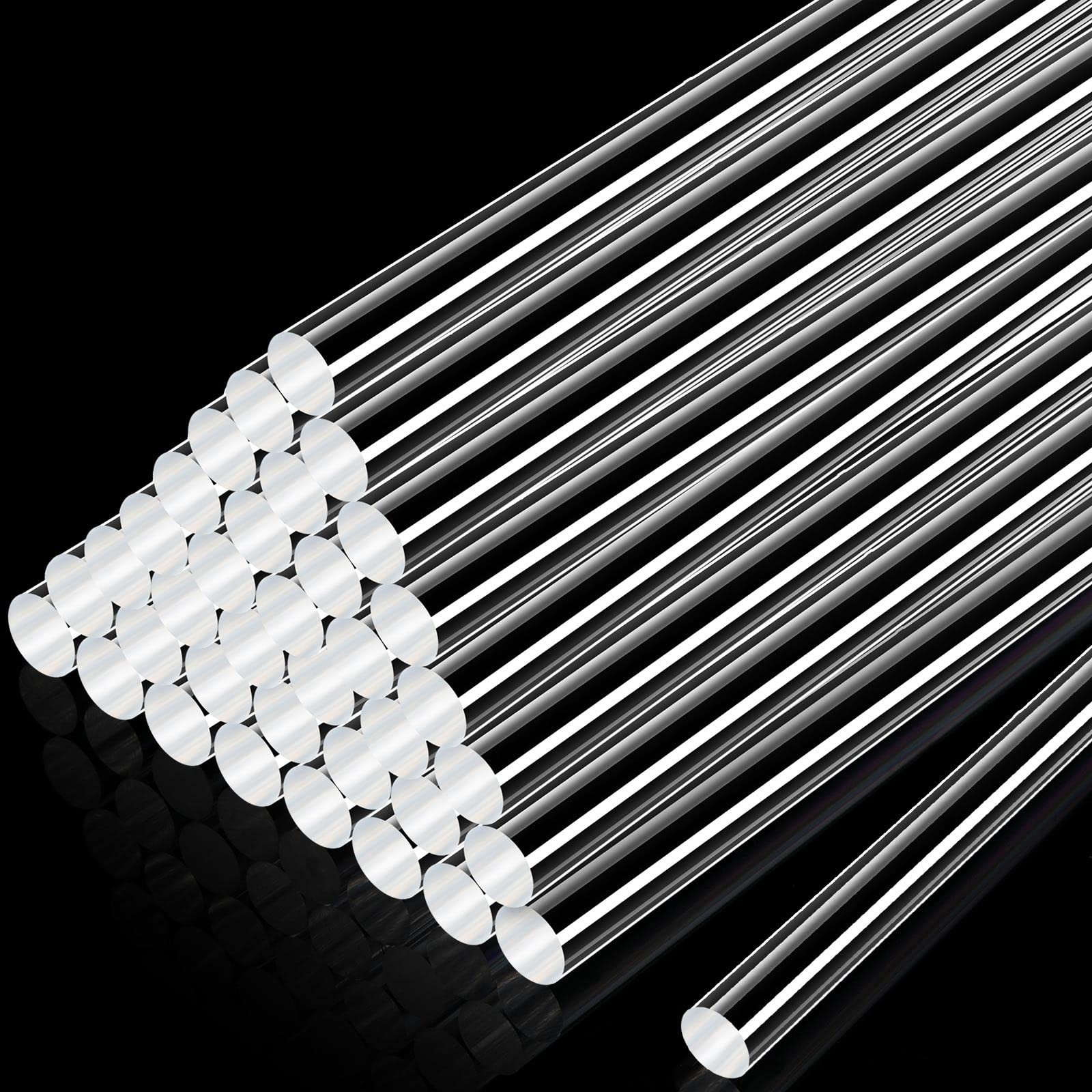 60 PCS Clear Acrylic Round Rods 12 Inch Dowel Sticks 0.25 Inch Dia Cake Topper
