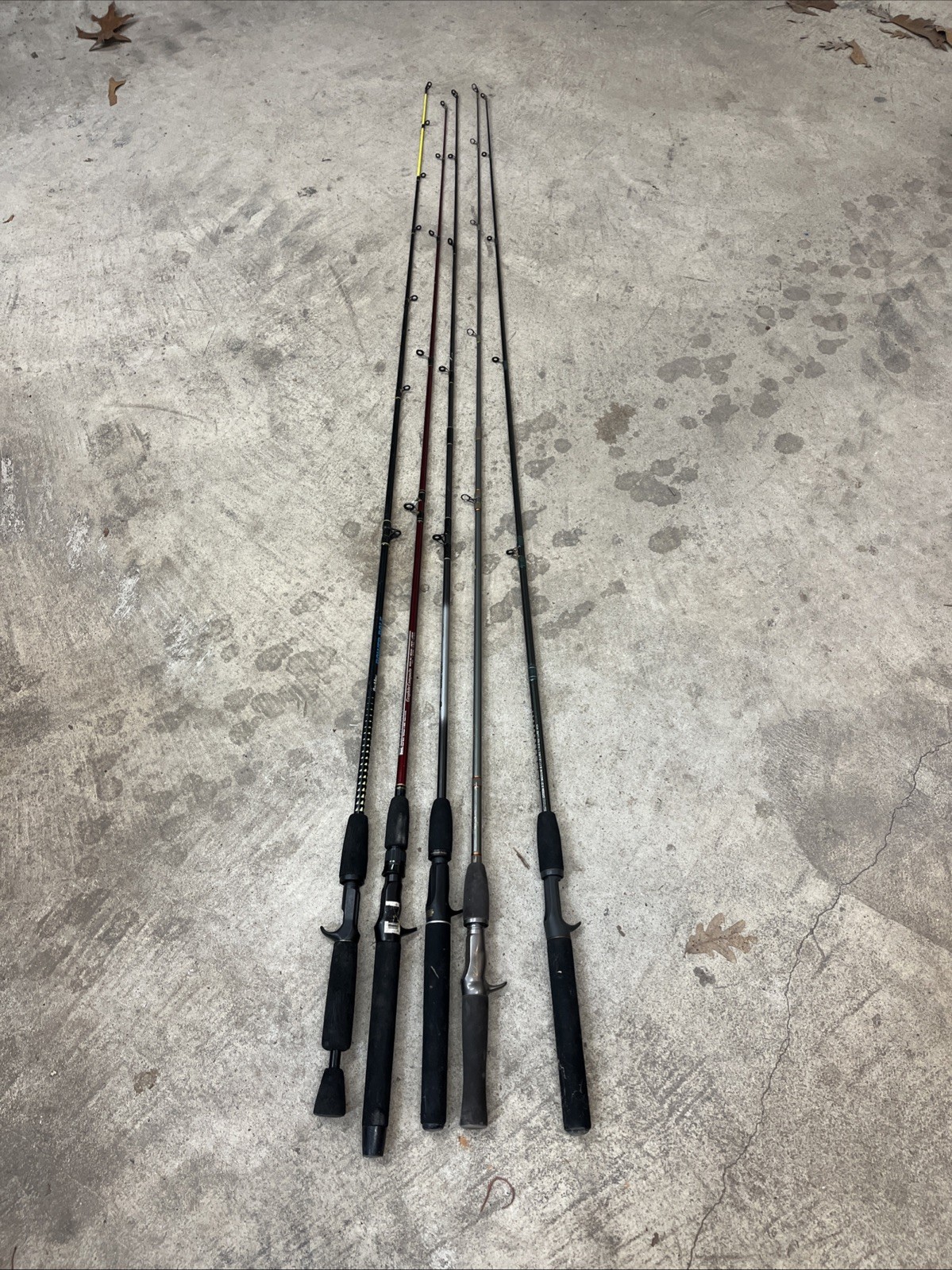 Lot Of 5 Foam Handle Casting Rods 6’ Vintage New