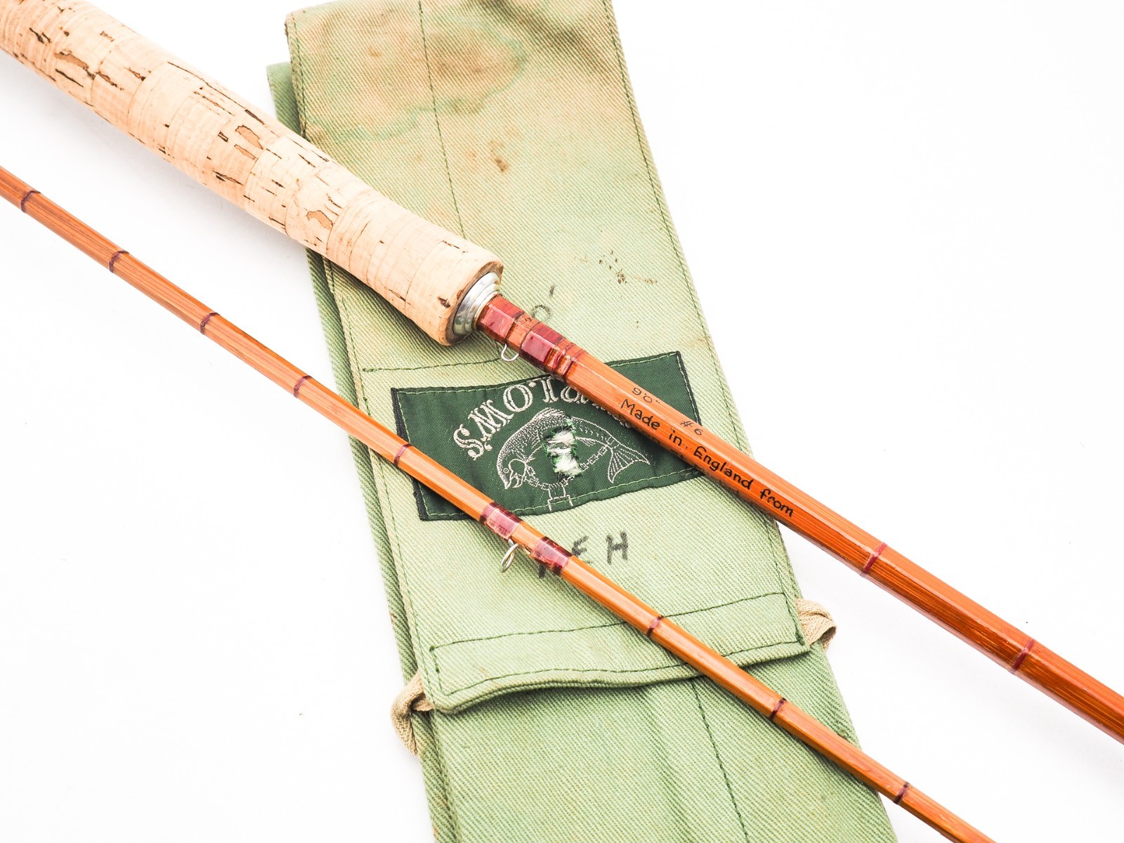 FARLOWS (ENGLAND) PEZON ET MICHEL CANE PARABOLIC SPECIAL 9′ #6 FLY ROD