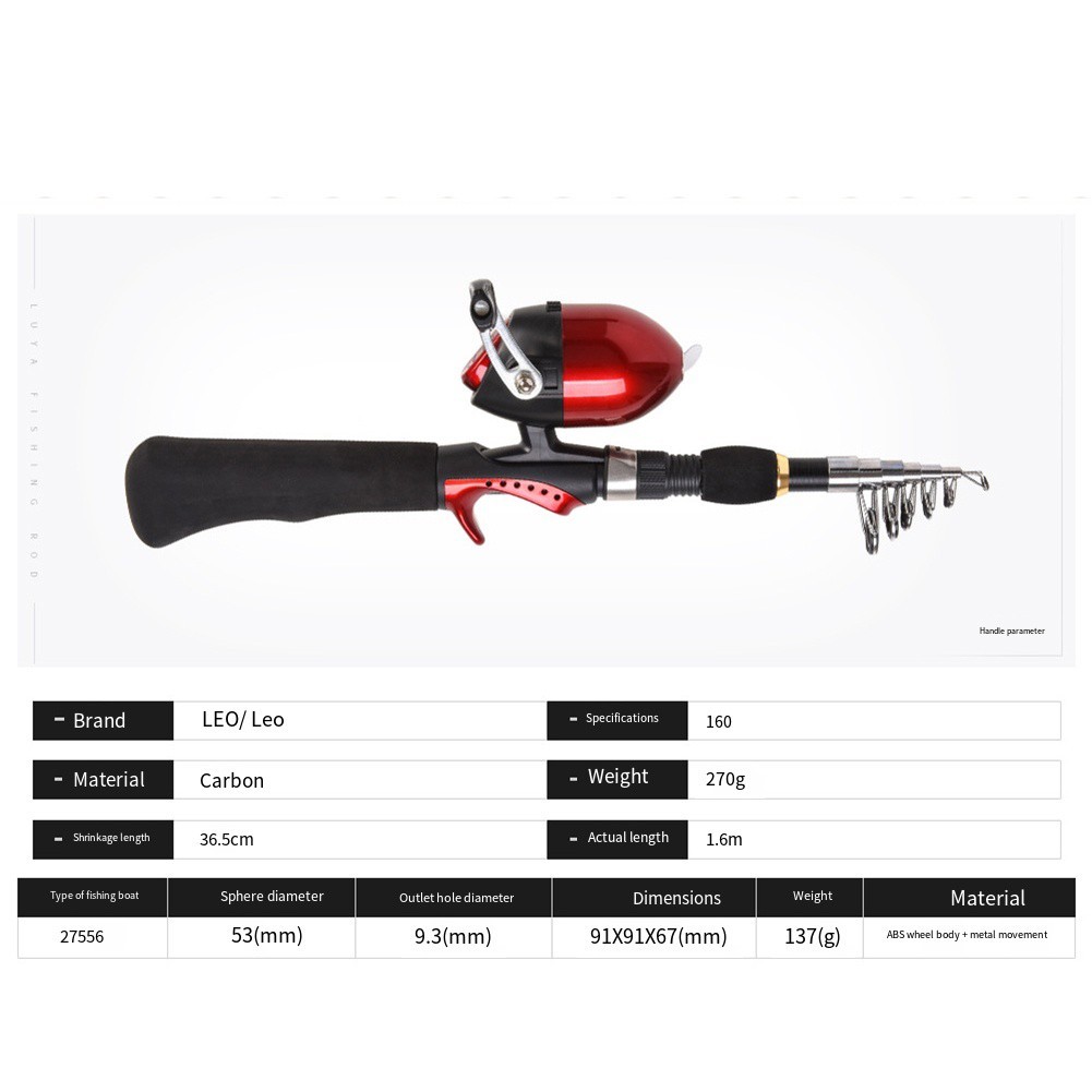 Outdoor Fishing Gear 1 6M Fishing Rod with Reel for Freshwater and Saltwater