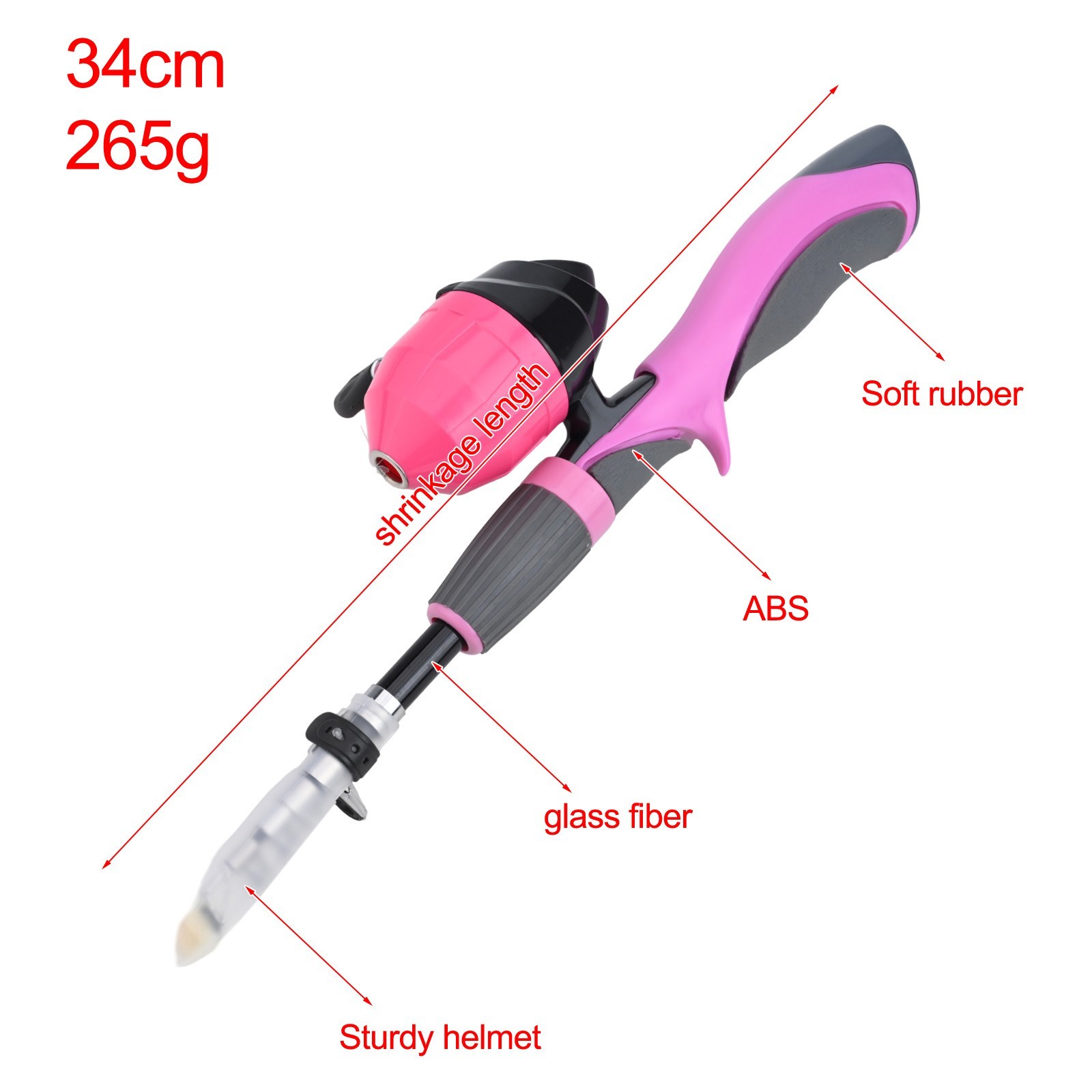 Fishing Rod Fishing Reel Red 1set Blue Orange Pink For Travel Parent-Child