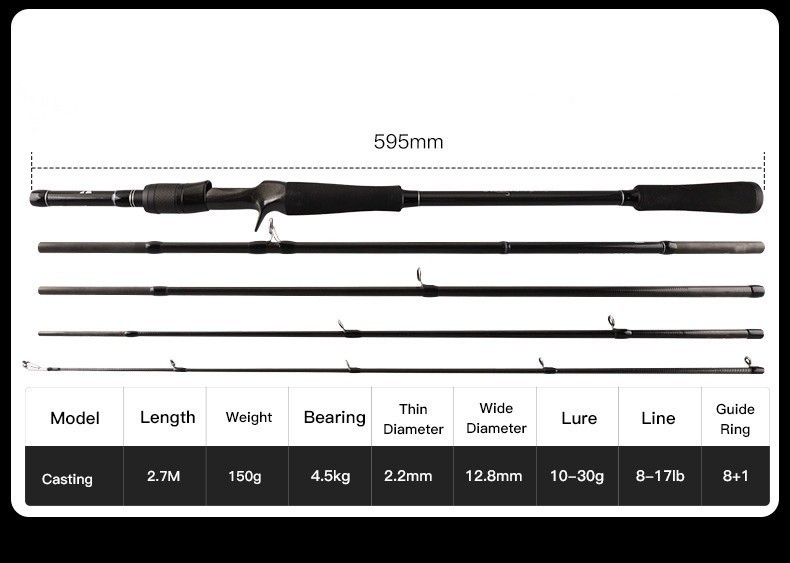 Fishing Rods Spinning Rod Casting Carbon Fiber Ultra-Light Lure Rod Sensitive