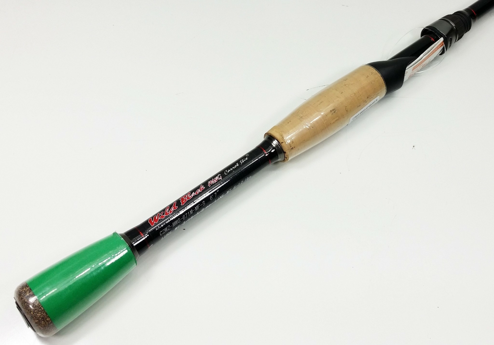 Carrot Stix SPINNING 6′ 7″ Medium Wild Black Bass Fishing Rod Micro Wave Guides