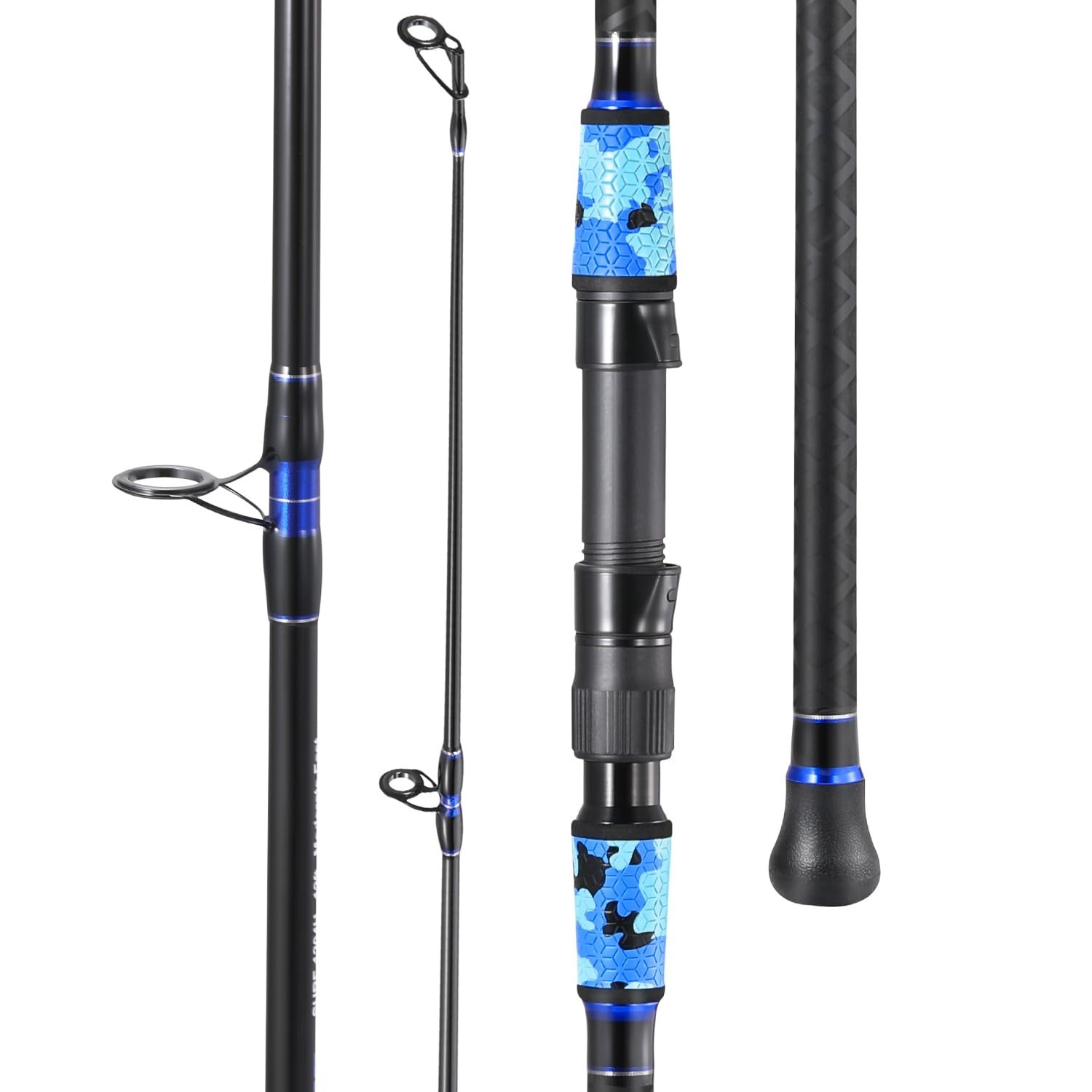 Portable 4-Piece Surf Fishing Rod – Carbon Fiber, MH/H, 10’/11’/12’/15′ – Saltwa