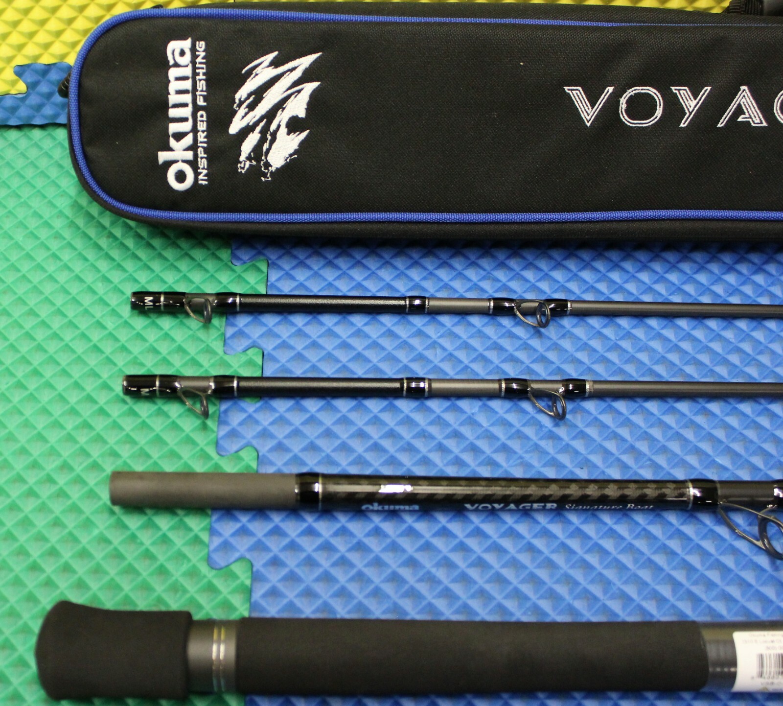 Okuma Voyager Signature Boat Rod 7′ 0″ 3-Pc W/Soft Case 2 Rod Tips VSB-C-703ML-M