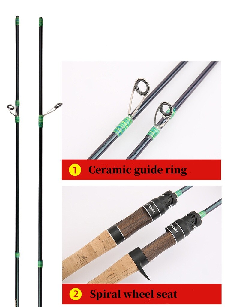1.68M/1.8M Carbon Fiber Fishing Rods Spinning Casting Fishing Rod Poles Travel