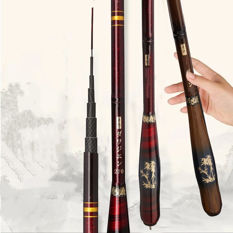 1pcs Miniature short-section carbon fiber small fishing rod fishing gear