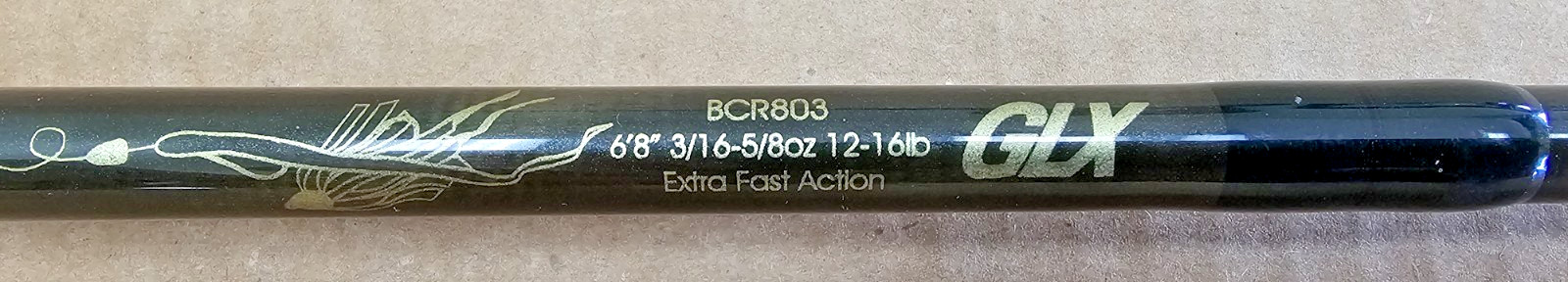 G Loomis BCR803 GLX 6’8″ 3/16-5/8oz, 12-16lb, Extra Fast Action, Awesome