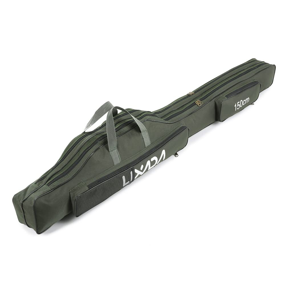 Lixada Fishing Rod Case Portable Folding Storage Bag Fishing Gear Organizer