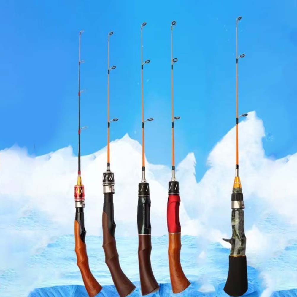 Solid Ice Fishing Rod Two Sections 50 60 70cm Fiberglass Fishing Pole