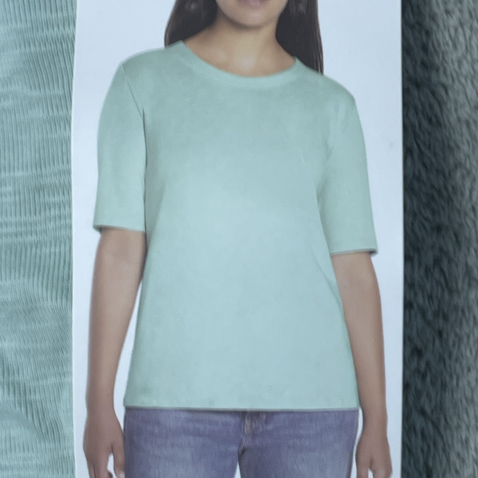 Orvis Women’s L Blouse Green Pima Cotton e0858