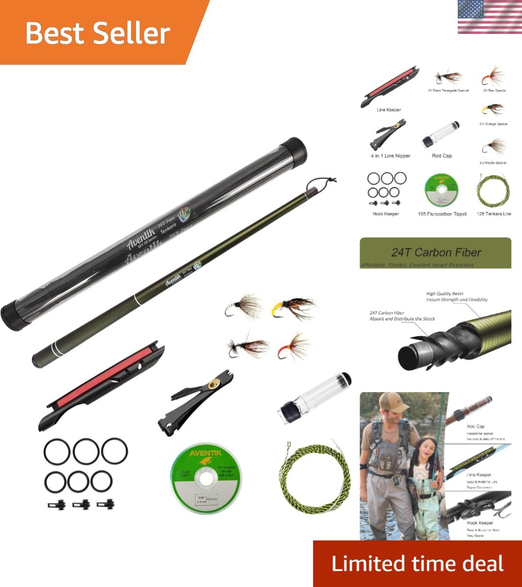 Carbon Fiber Tenkara Rod 7ft/8ft – Complete Kit for New Fly Fishing Enthusiasts