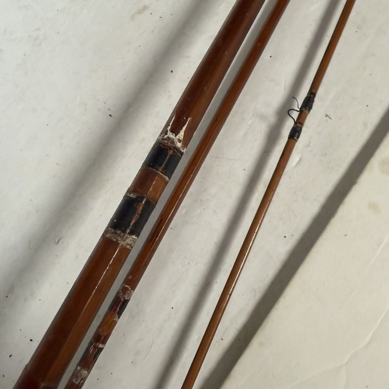 Vintage Bamboo Fly Rod W/ Sock & Canvas Bag Trout Rod Montague? South Bend?
