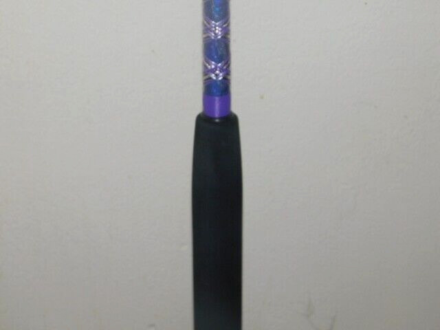 CUSTOM CONVENTIONAL BOAT ROD 7′ PURPLE PEARL MARBLE 25-50 LB TURBOS NEW
