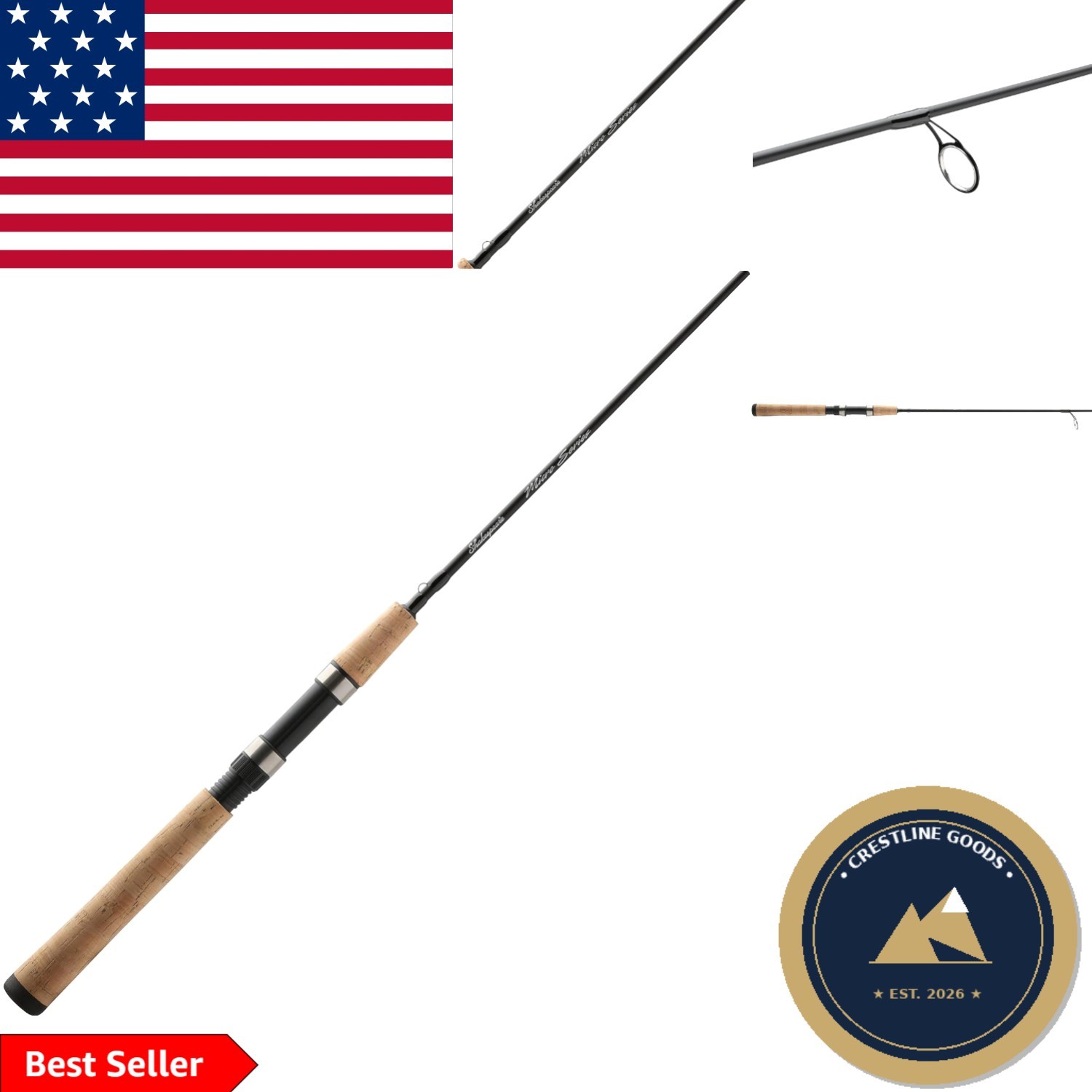 Durable 5.5 Ft Micro Spinning Rod – Light Power & Stainless Steel Guides