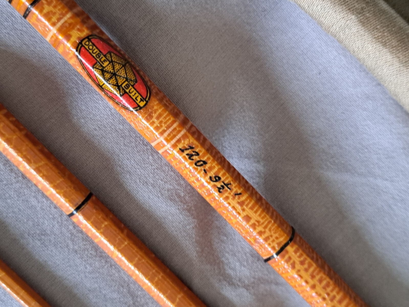 1930S USA DESIRABLE FLY ROD SOUTHBEND CROSS DOUBLEBUILT TUBE & ORIGINAL SOCK