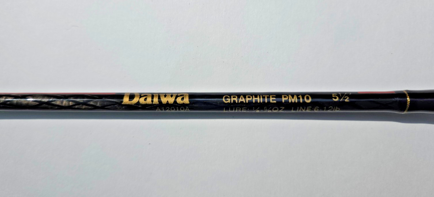 Vintage Daiwa Graphite Power Mesh PM10 A12010A, 5′ 6″ Spinning Rod, 2PC