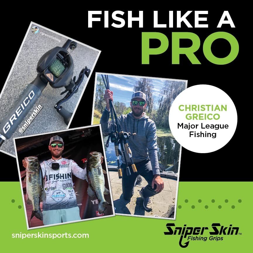 SNIPER SKIN Fishing Rod Grip – Black Lightning, Lightweight & Weatherproof