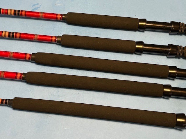MATCHING SET OF 5 RARE CUSTOM BUILT CALSTAR FISHING RODS BY YO’S CUSTOM RODS