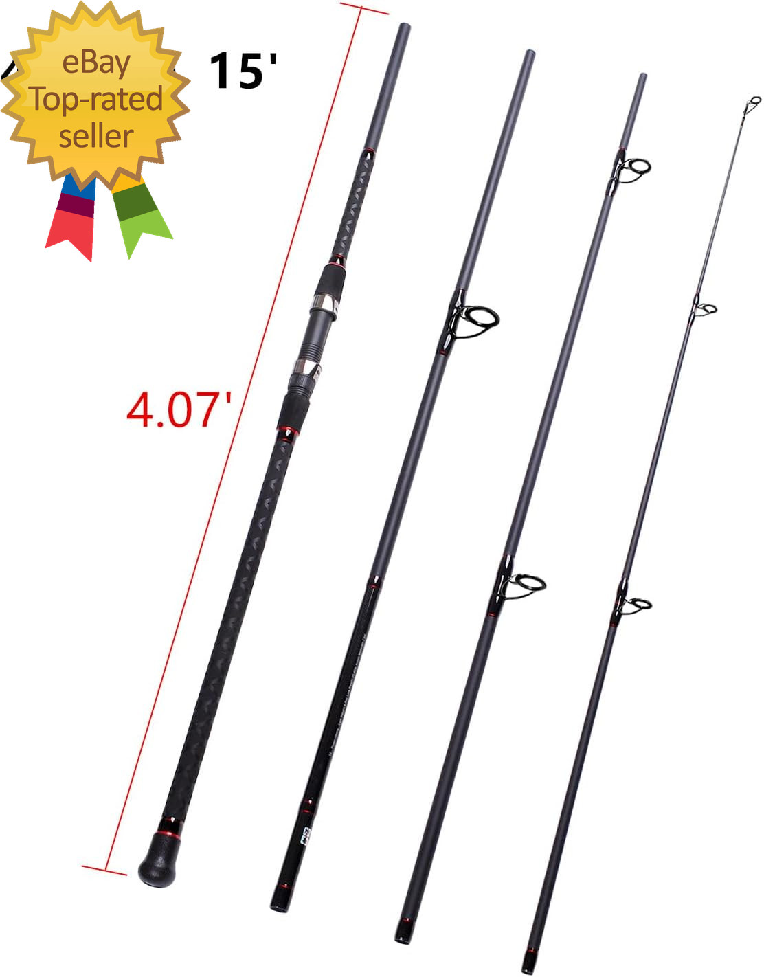 Surf Spinning Fishing Rod 2-Piece/4-Piece Graphite Travel Fishing Rod