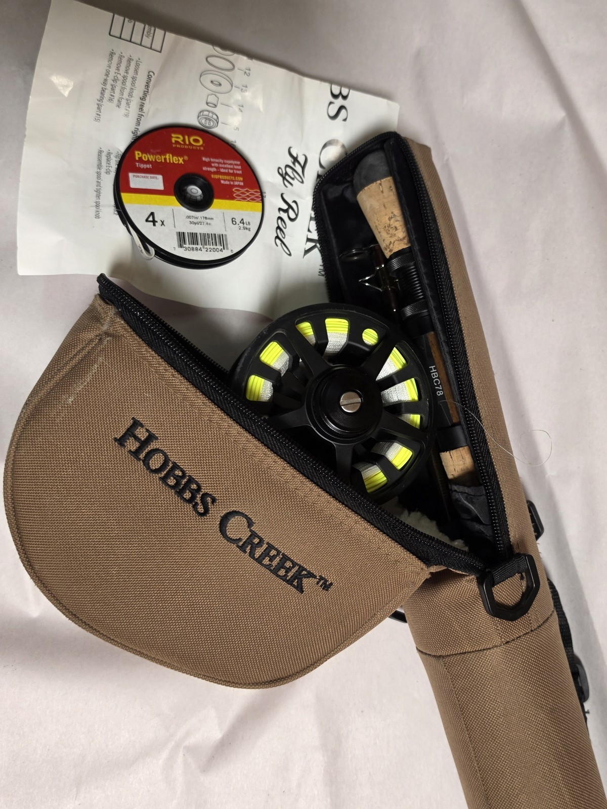 White River Hobbs Creek 9′ Rod, Reel – Inside Sleeve & Outside Case